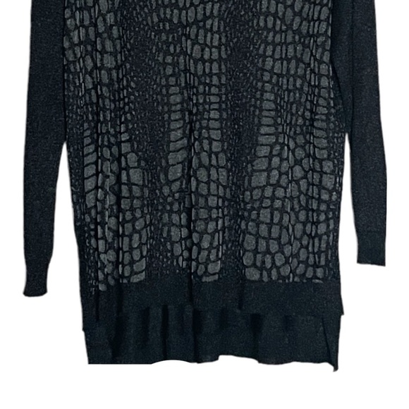 🌺 Worthington Black Slinky Semi Sheer Abstract Print Stretchy Sweater Size XL - Picture 6 of 9